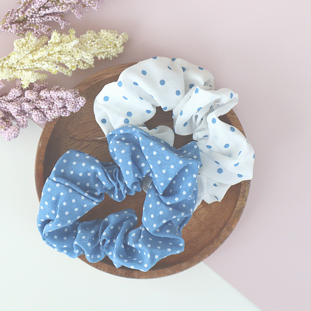 Polka Dot Scrunchie Hair Tie