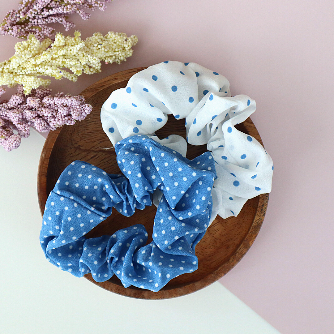 Polka Dot Scrunchie Hair Tie