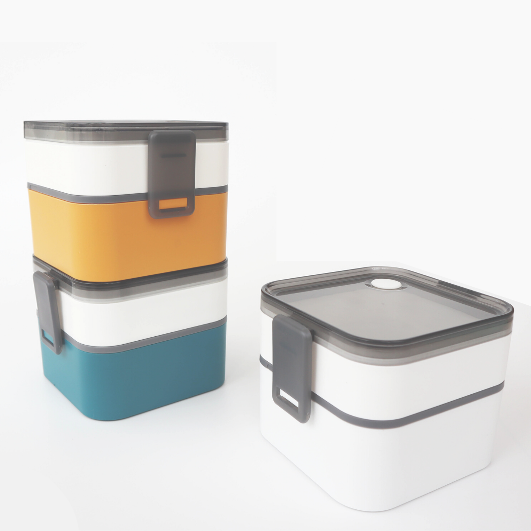 Vocen Two-Layer Square Bento Lunch Box