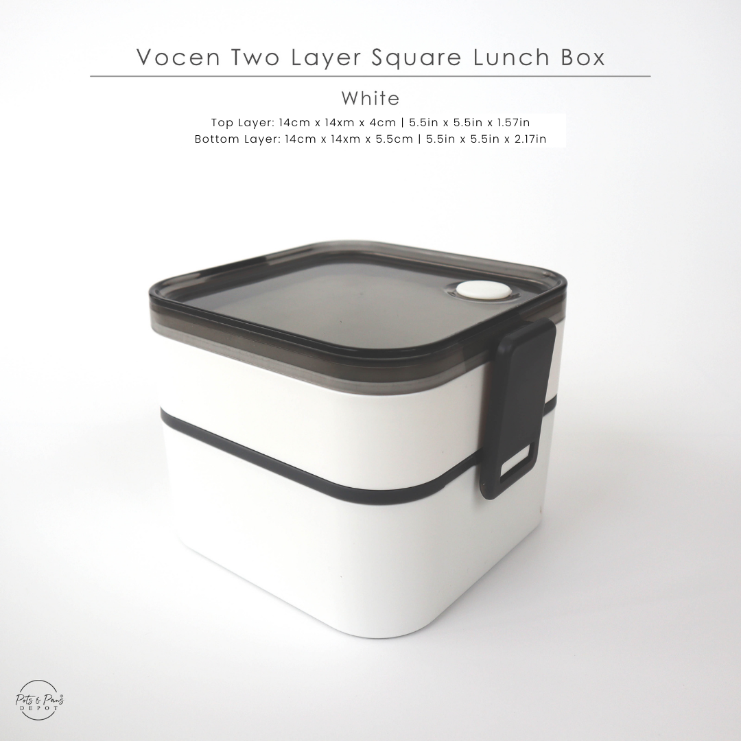 Vocen Two-Layer Square Bento Lunch Box