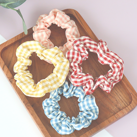 Korean Style Checkered Midi Scrunchie