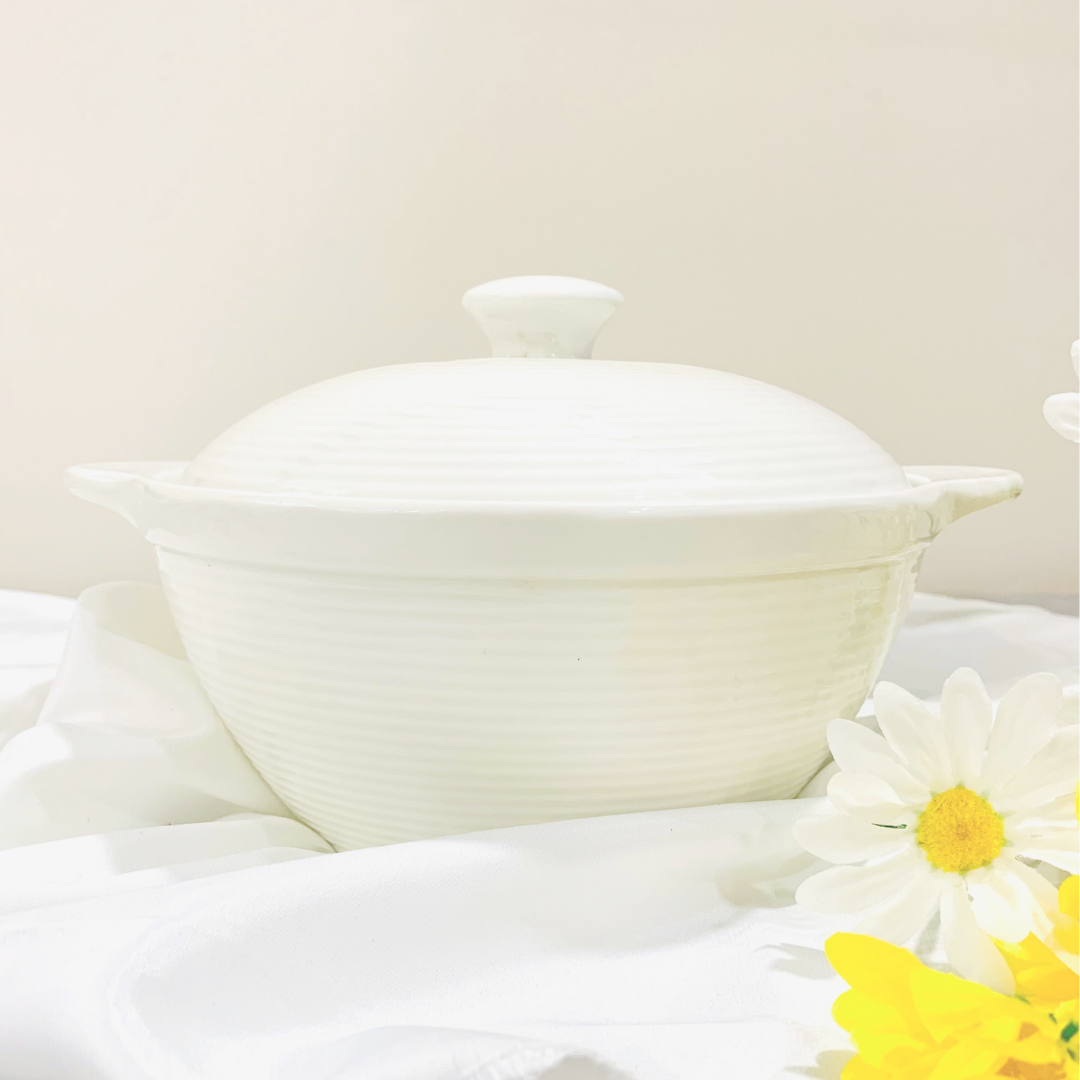 White Ceramic Casserole Pot