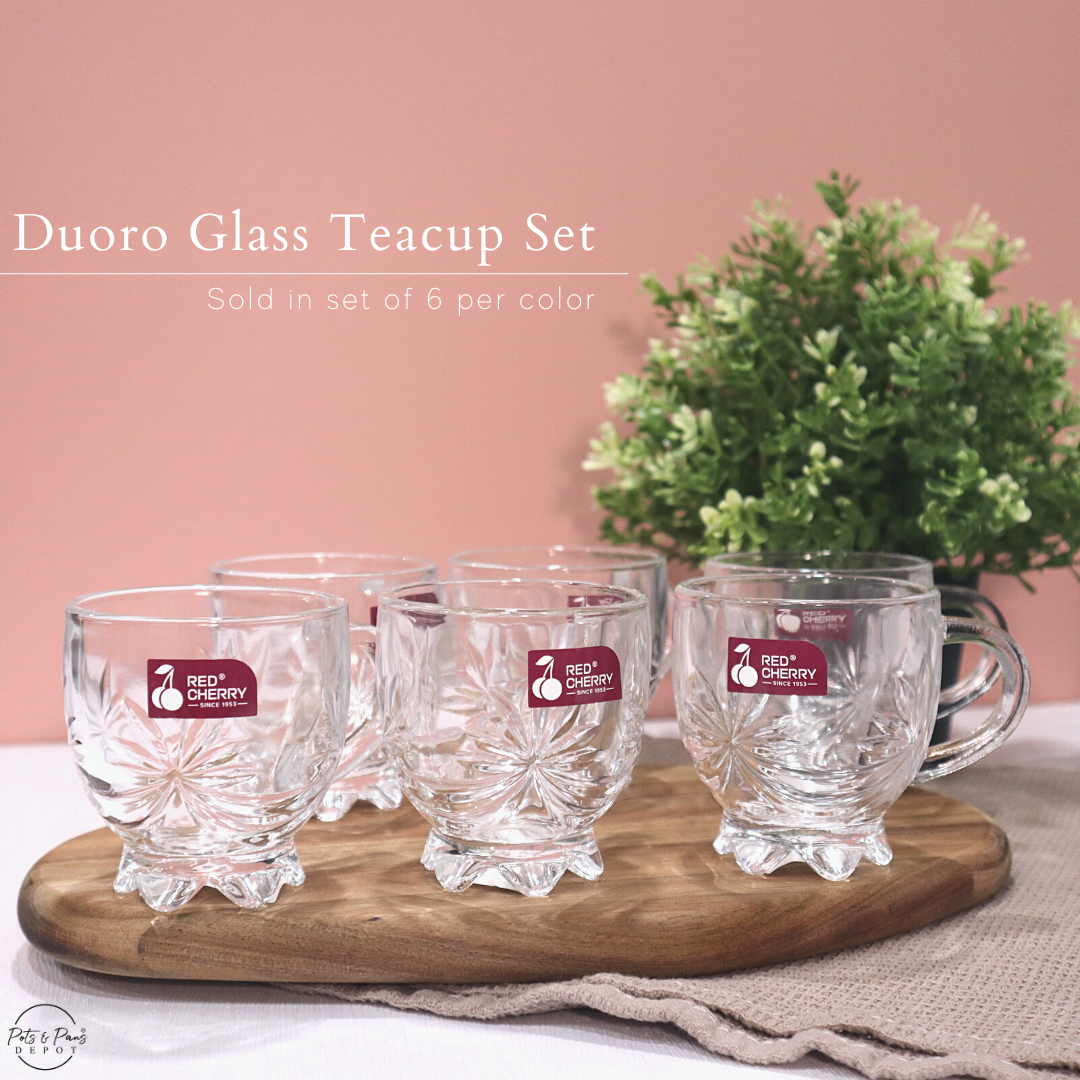 Elegant English Glass Teacup Set