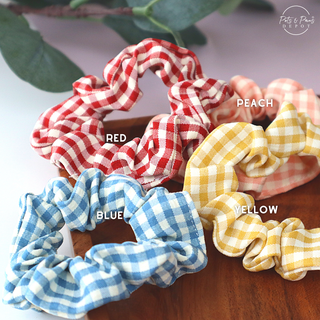 Korean Style Checkered Midi Scrunchie