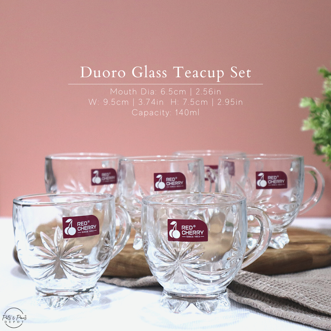 Elegant English Glass Teacup Set