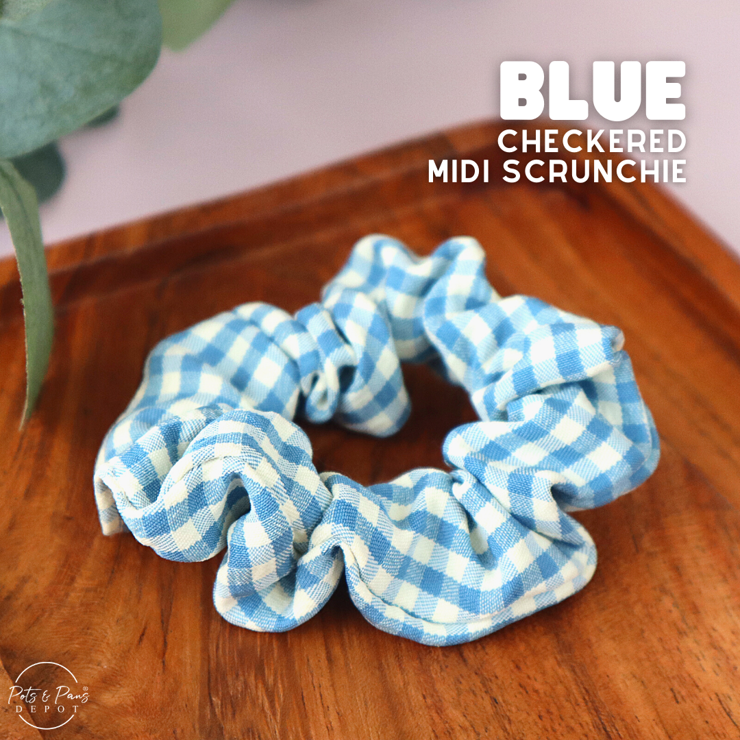 Korean Style Checkered Midi Scrunchie