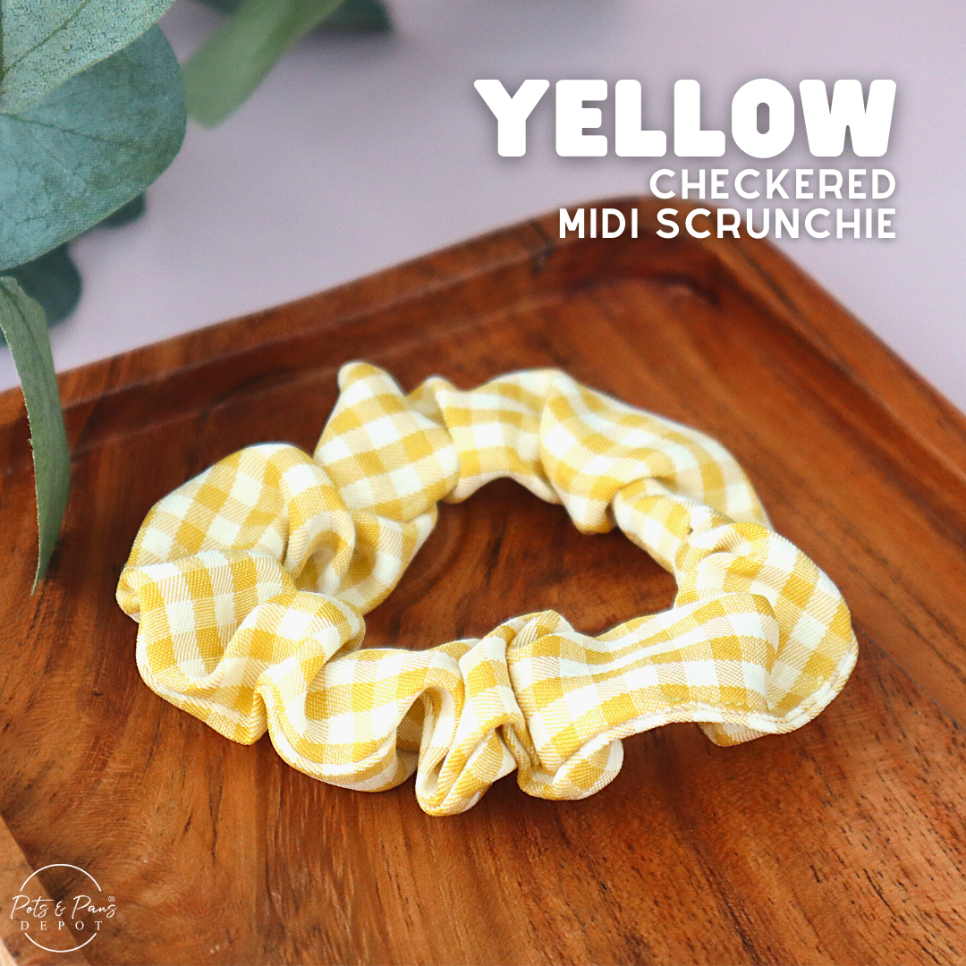 Korean Style Checkered Midi Scrunchie