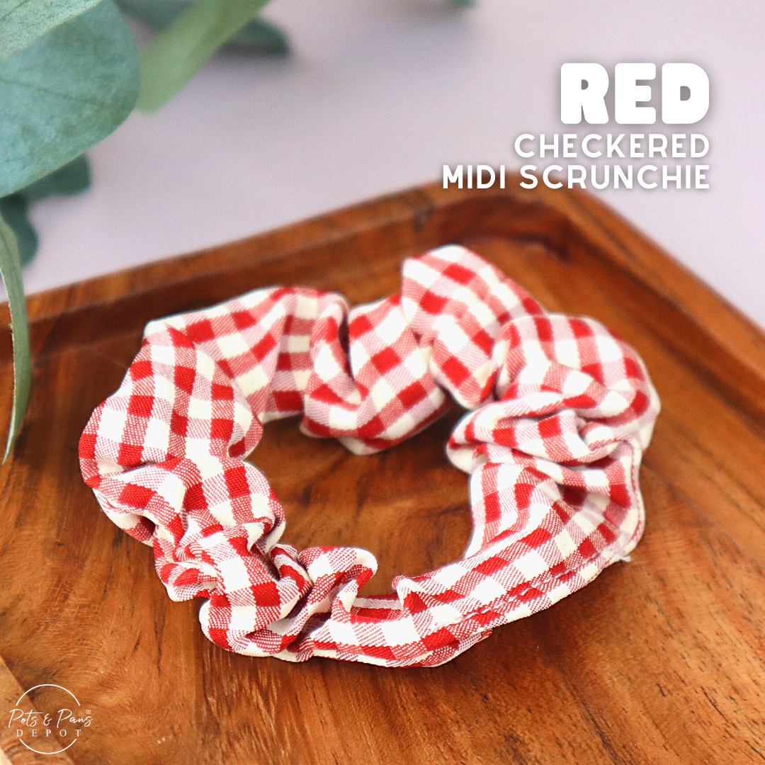 Korean Style Checkered Midi Scrunchie