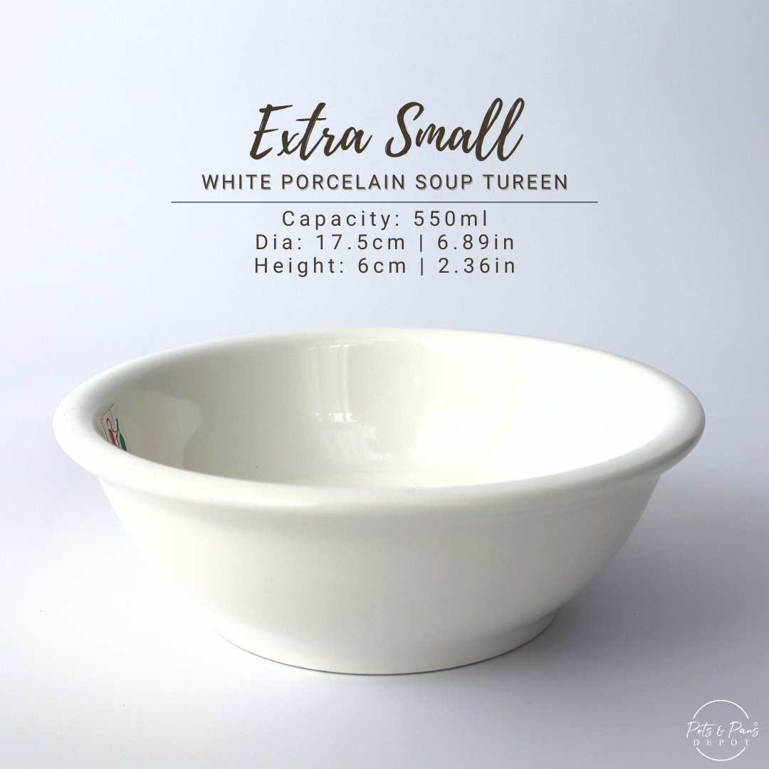 Ellie White Porcelain Soup Tureen Bowl