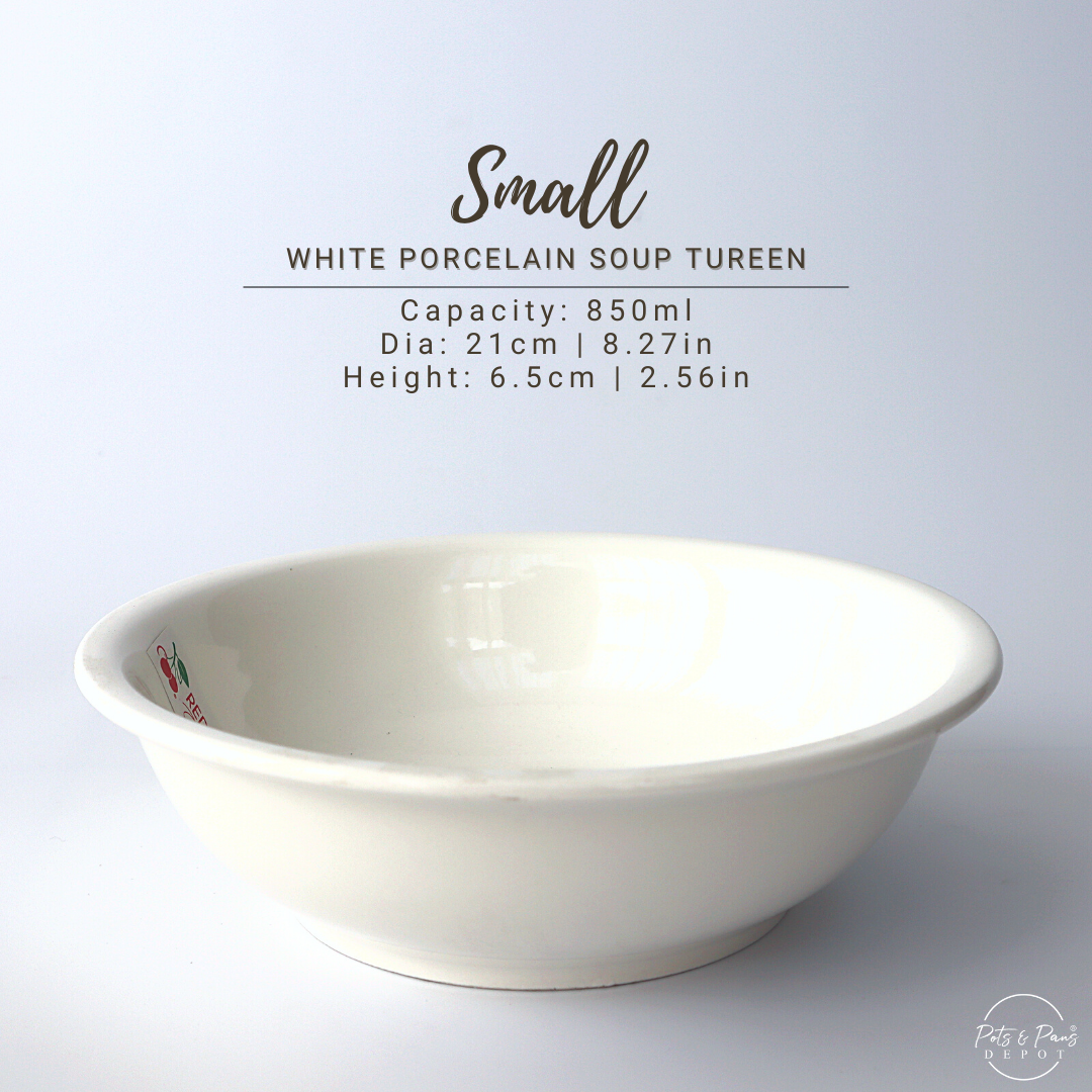 Ellie White Porcelain Soup Tureen Bowl