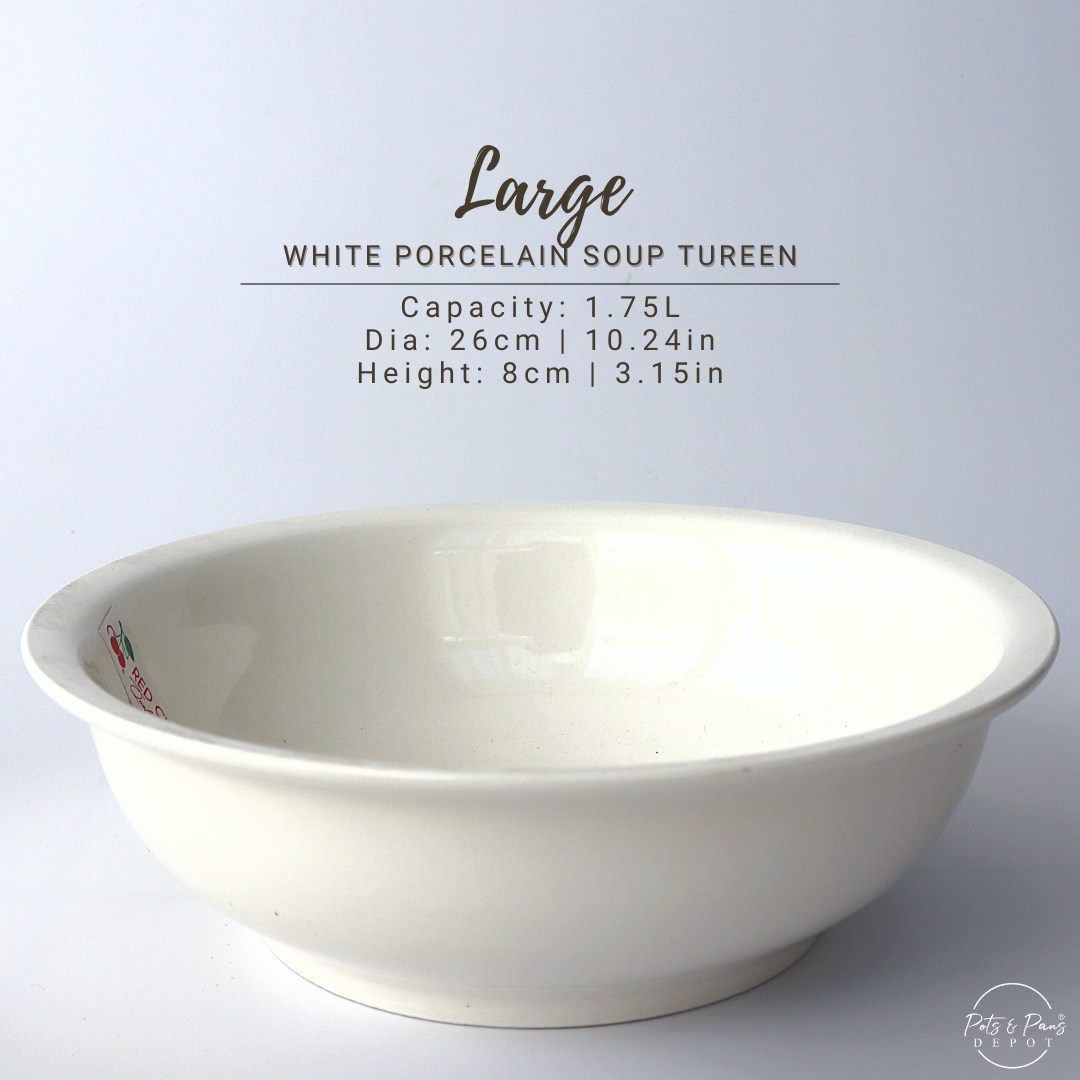 Ellie White Porcelain Soup Tureen Bowl