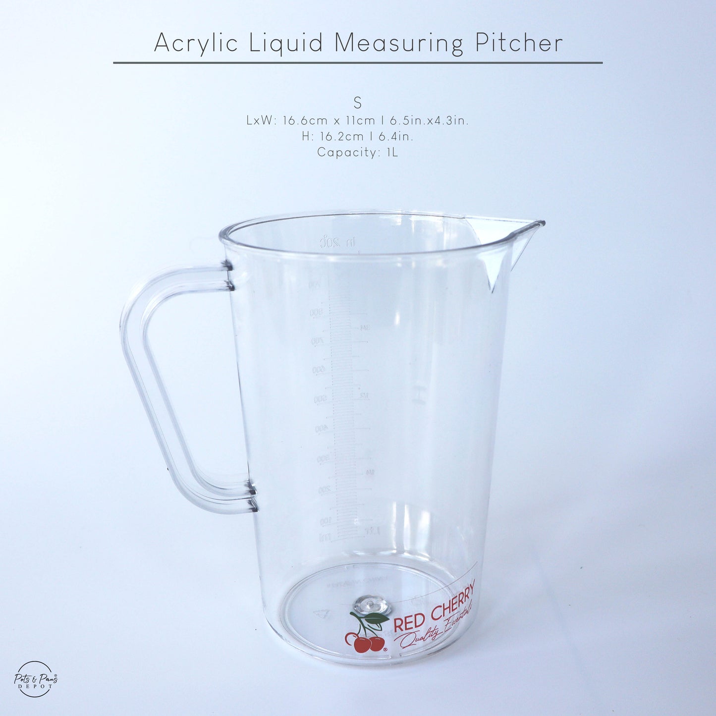 Red Cherry Acrylic Liquid Measuring Pitcher