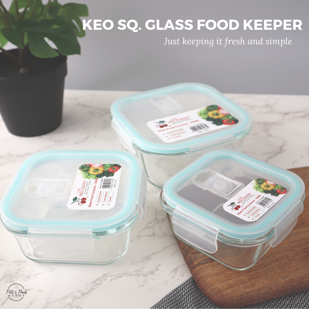 Keo Sq. Glass Food Keeper