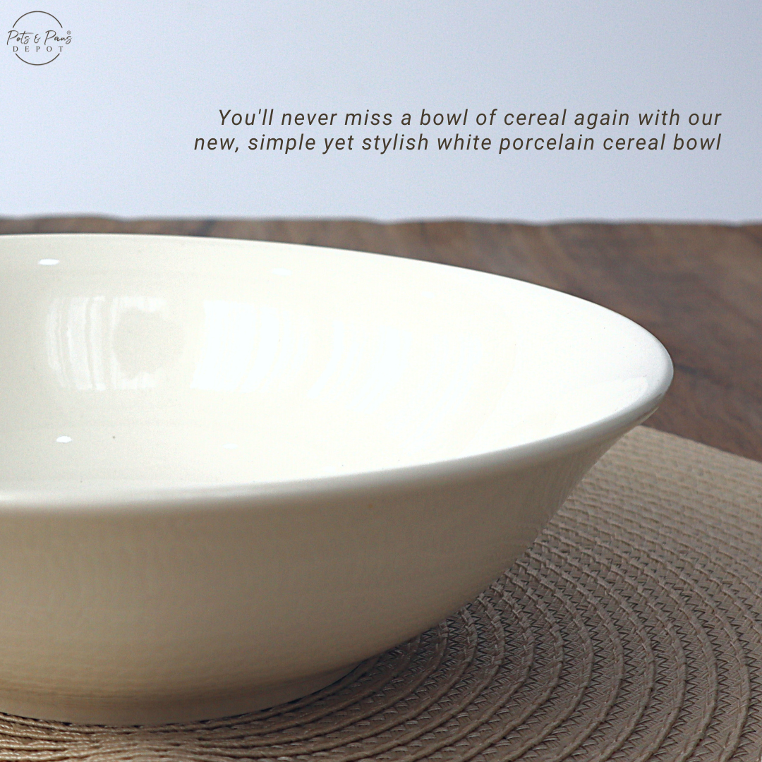 Ellie White Porcelain Cereal Bowl