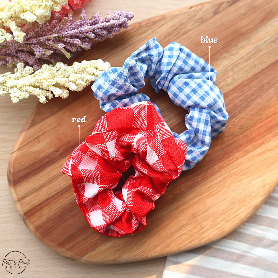 Korean Style Plaid Scrunchie Hair Tie