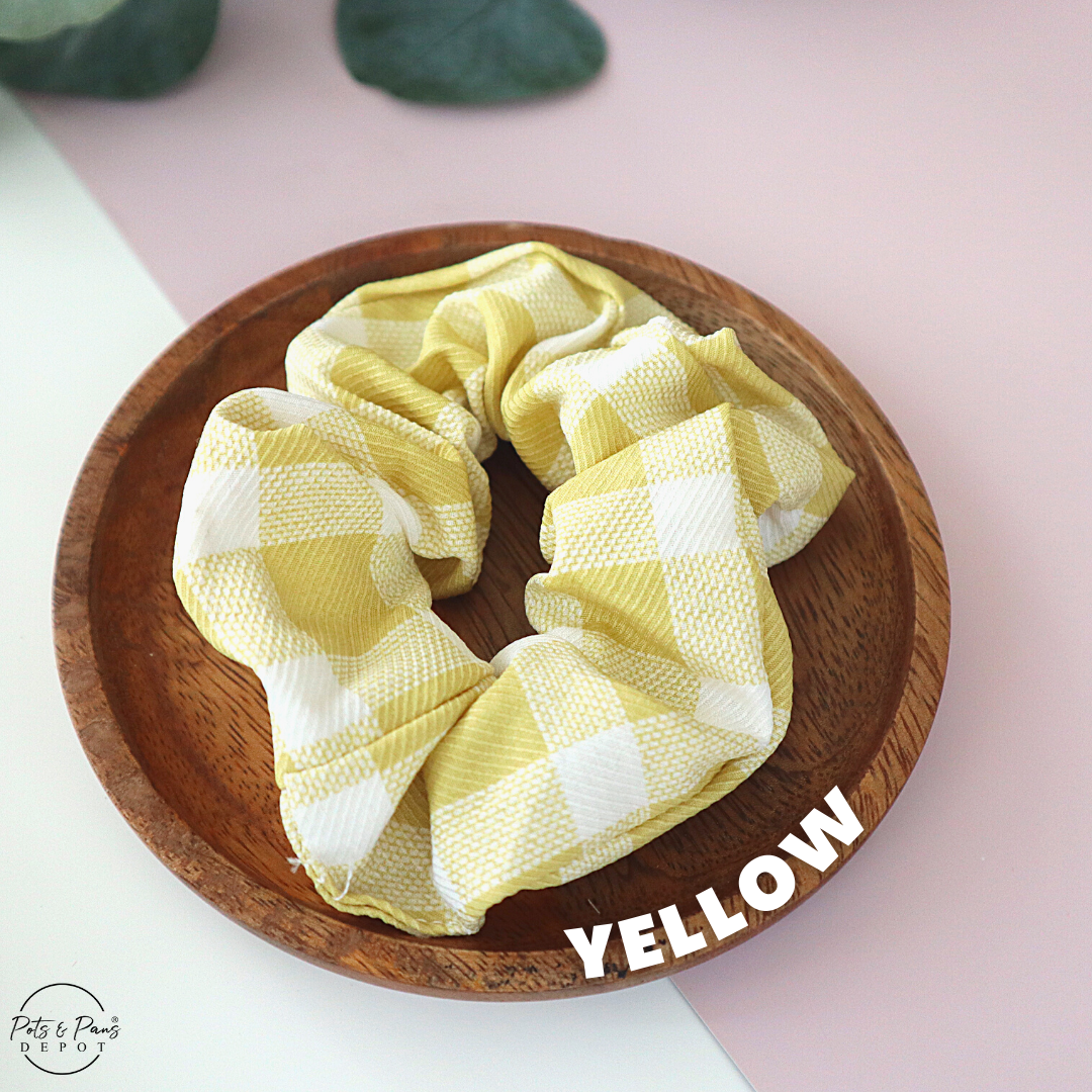 Korean Style Plaid Scrunchie Hair Tie