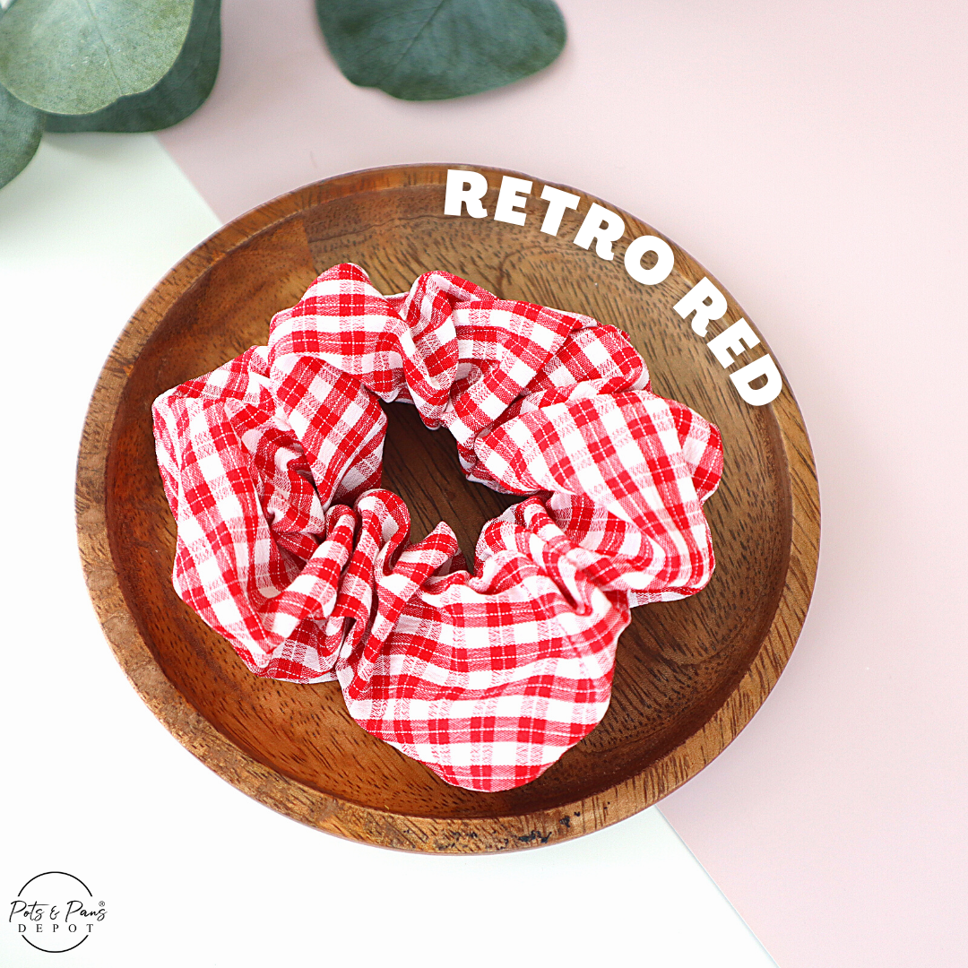 Korean Style Plaid Scrunchie Hair Tie