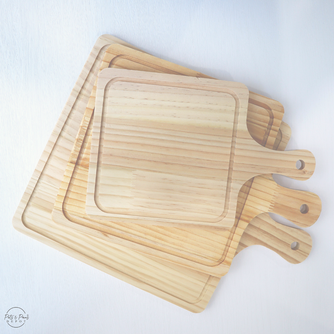 Red Cherry Wooden Square Pizza Board