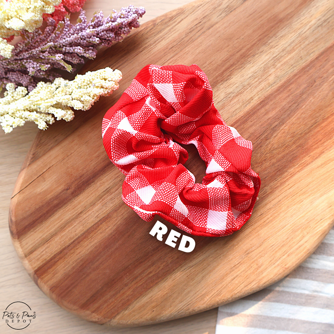 Korean Style Plaid Scrunchie Hair Tie