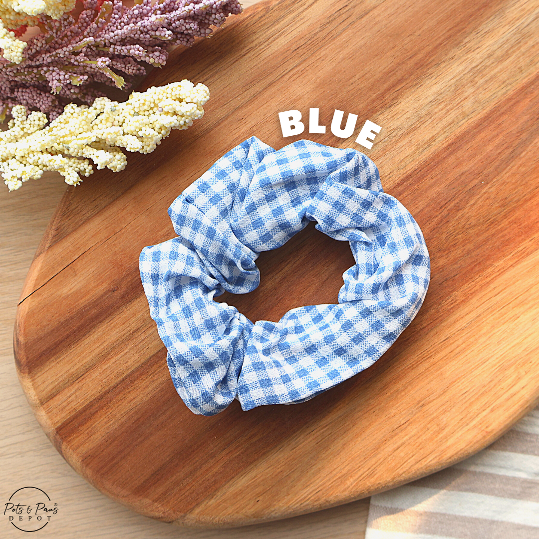 Korean Style Plaid Scrunchie Hair Tie