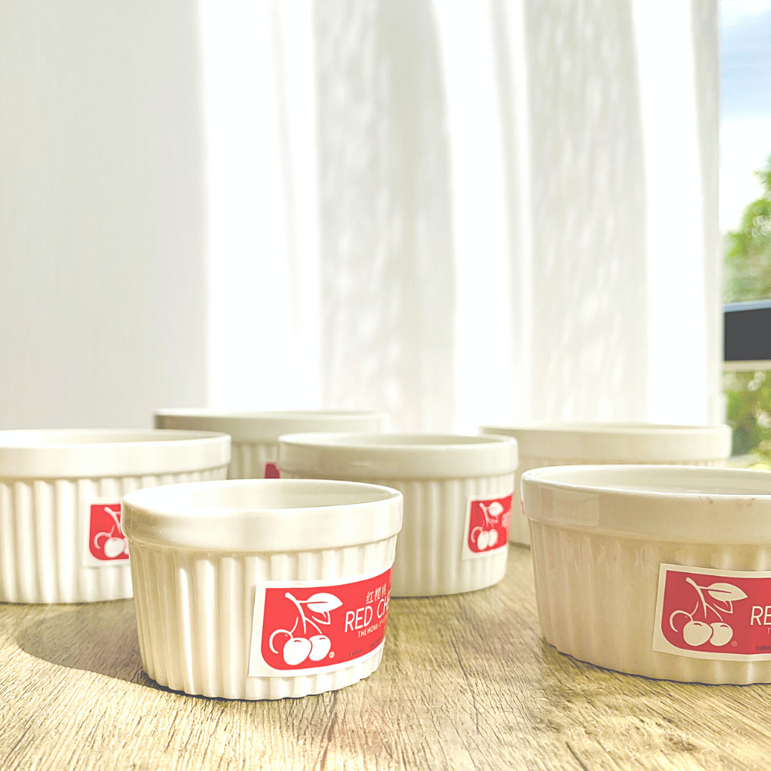 Red Cherry White Porcelain Ramekin