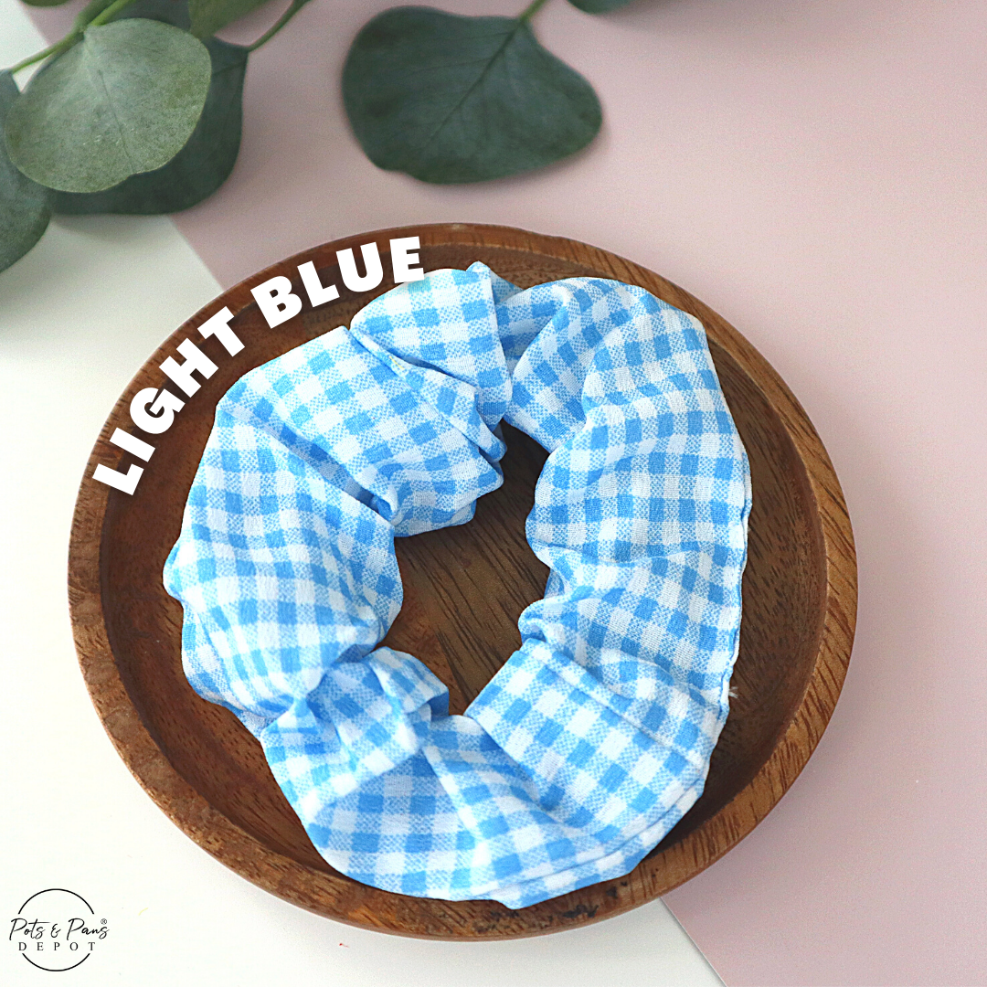 Korean Style Plaid Scrunchie Hair Tie