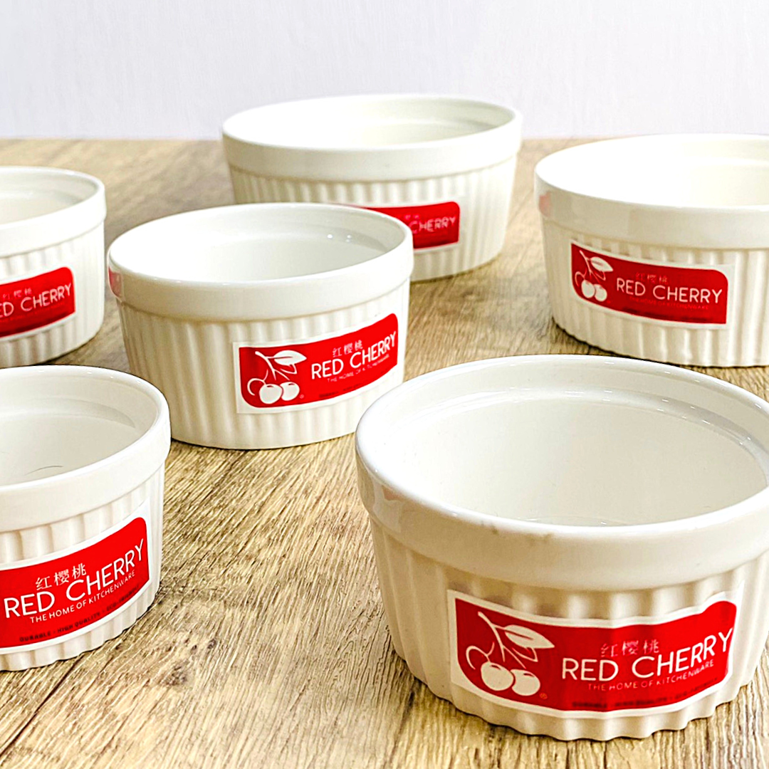 Red Cherry White Porcelain Ramekin