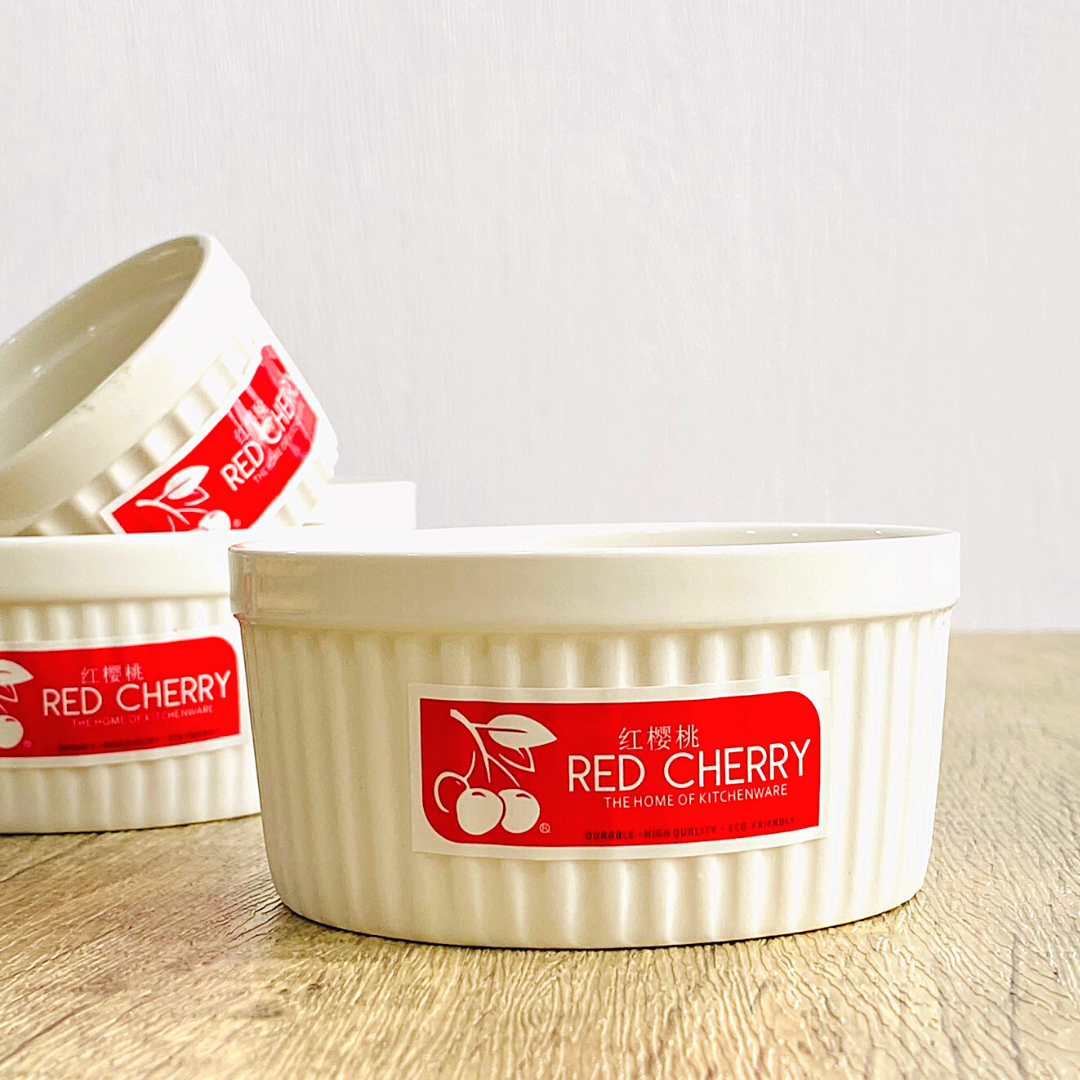 Red Cherry White Porcelain Ramekin