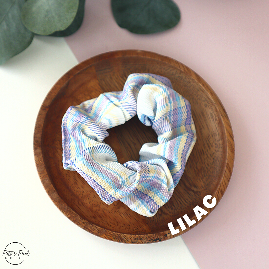 Korean Style Plaid Scrunchie Hair Tie