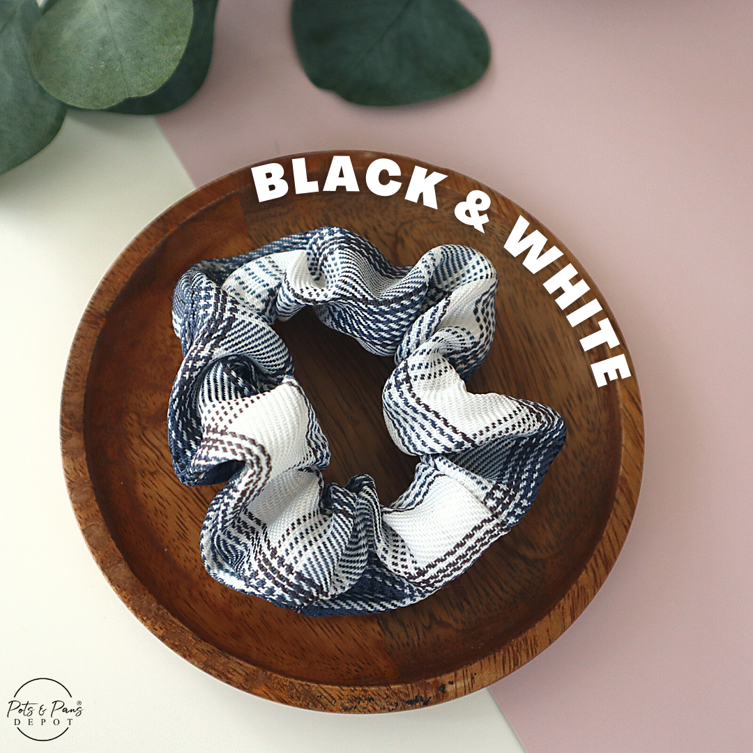 Korean Style Plaid Scrunchie Hair Tie