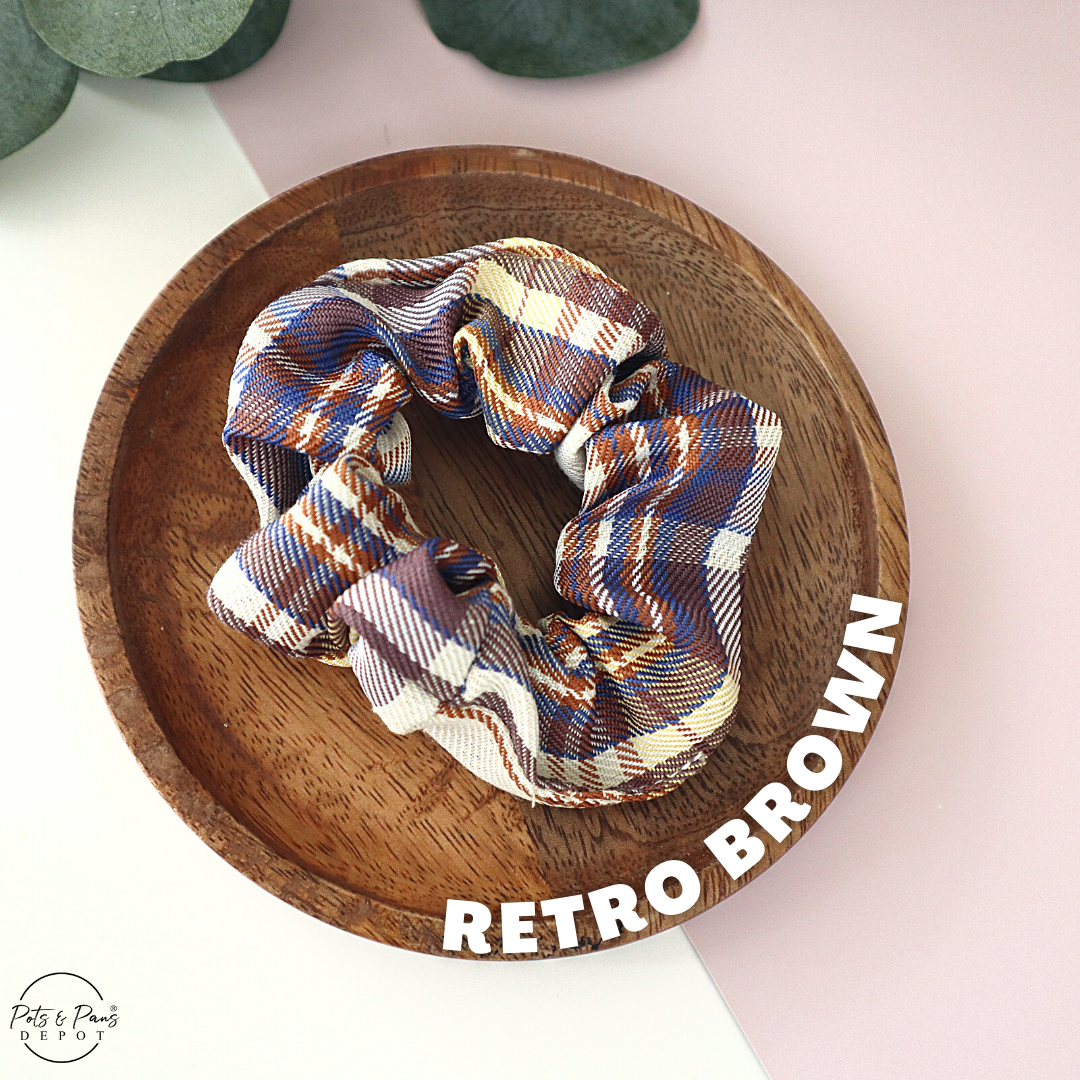 Korean Style Plaid Scrunchie Hair Tie