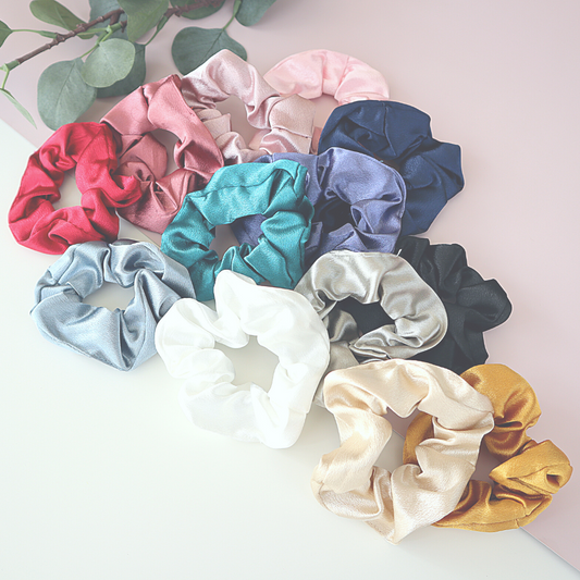 Plain Satin Scrunchie Hair Tie