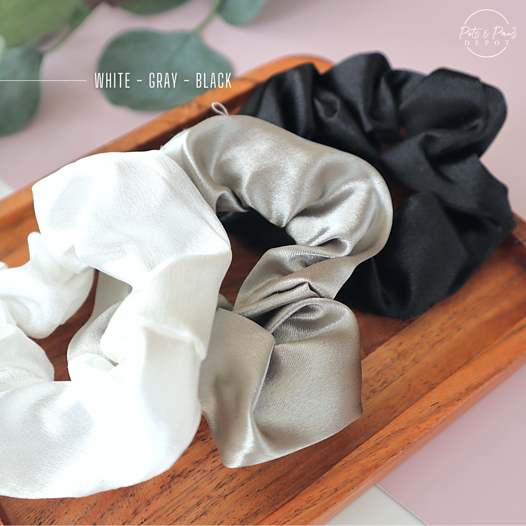 Plain Satin Scrunchie Hair Tie