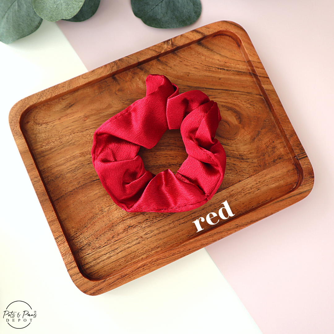 Plain Satin Scrunchie Hair Tie