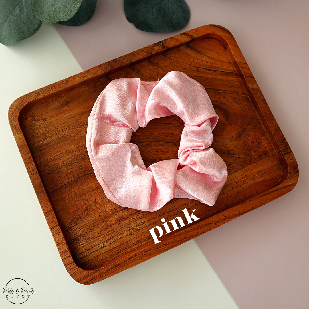 Plain Satin Scrunchie Hair Tie