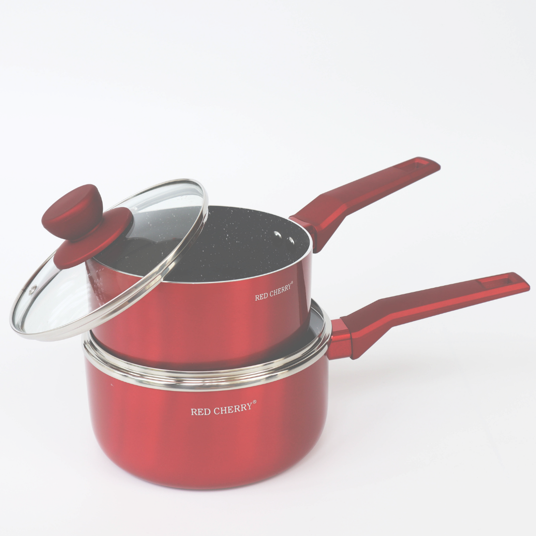 Red Cherry Nonstick Sauce Pan (Milk Pot)