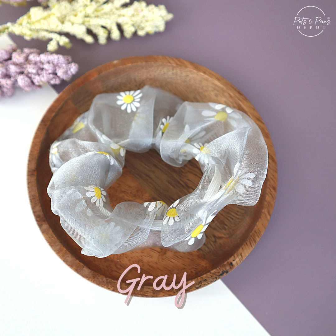 Tulle Daisy Scrunchie Hair Tie