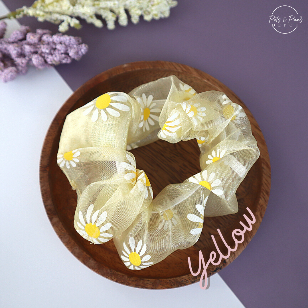 Tulle Daisy Scrunchie Hair Tie