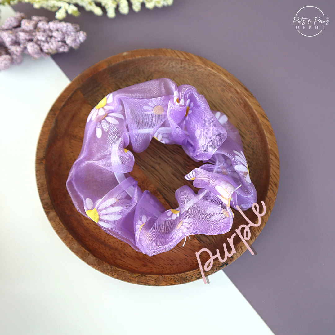 Tulle Daisy Scrunchie Hair Tie