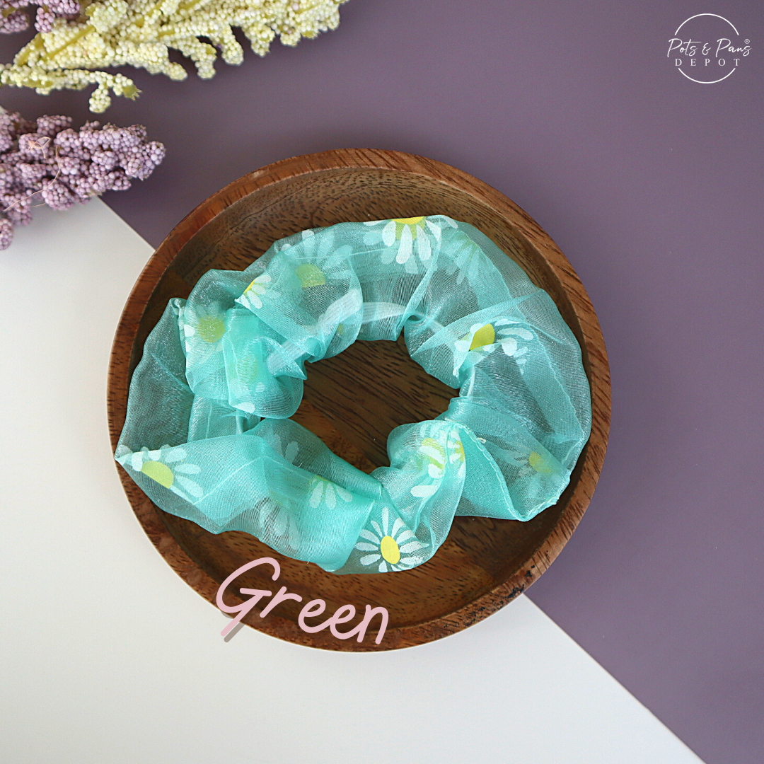 Tulle Daisy Scrunchie Hair Tie