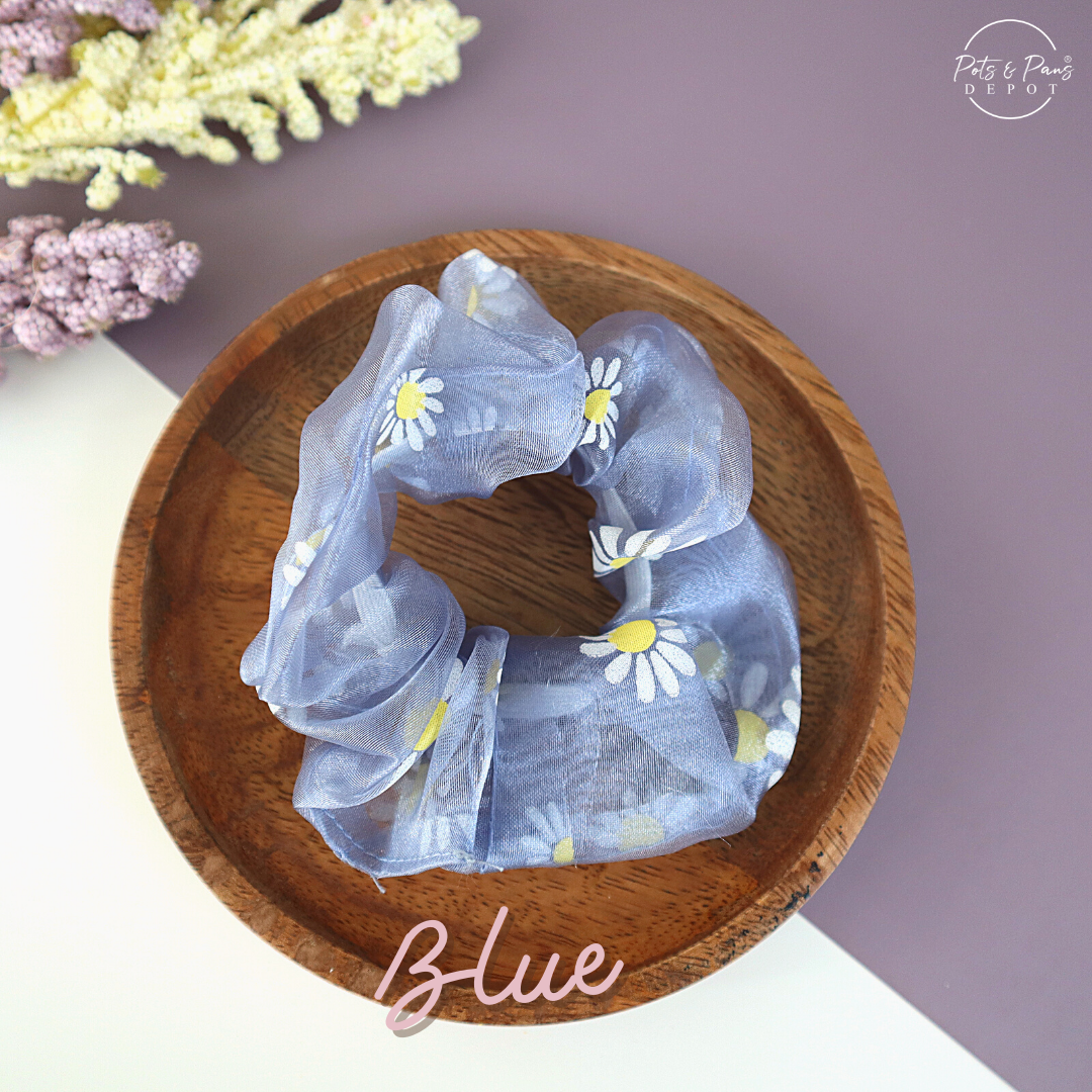 Tulle Daisy Scrunchie Hair Tie