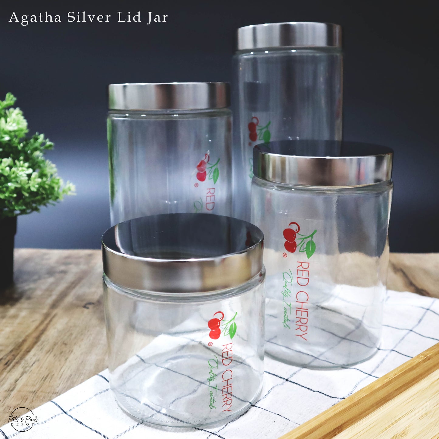 Agatha Silver Lid Jar