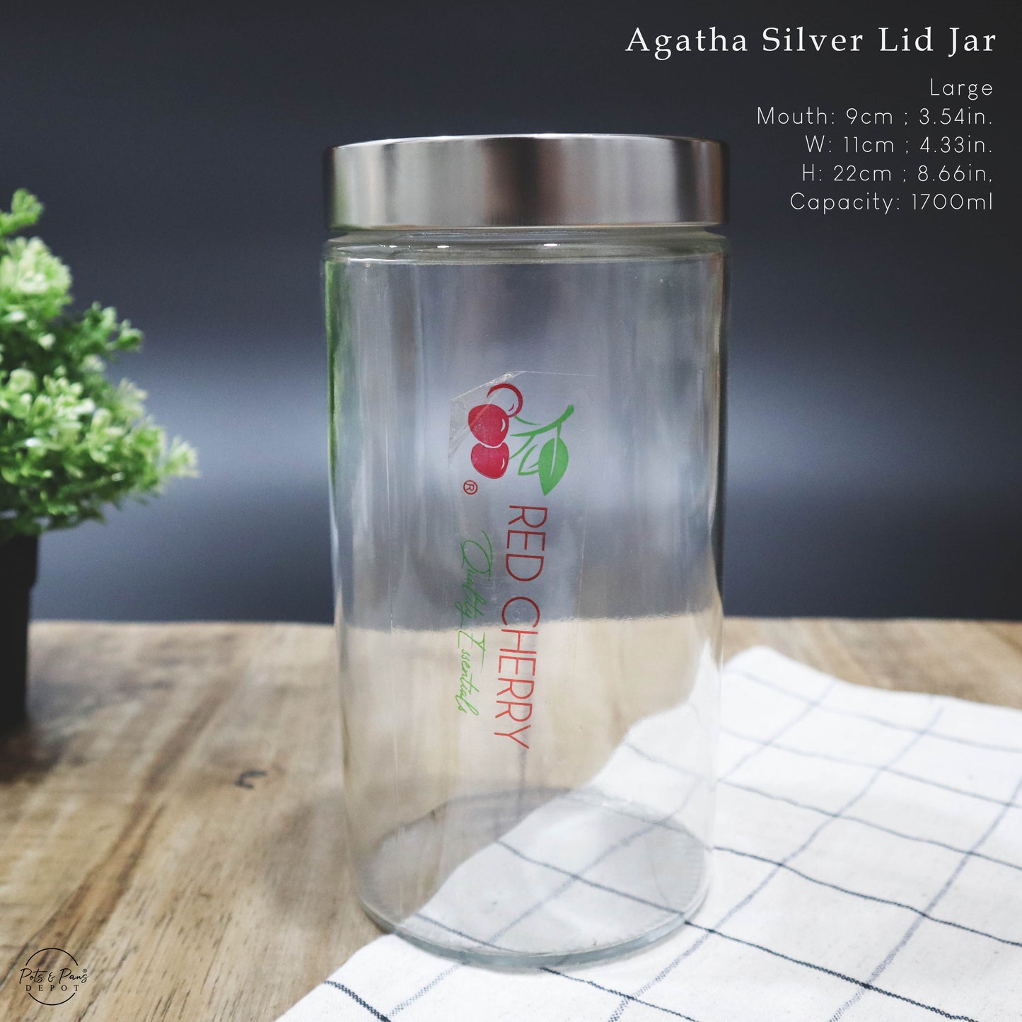 Agatha Silver Lid Jar