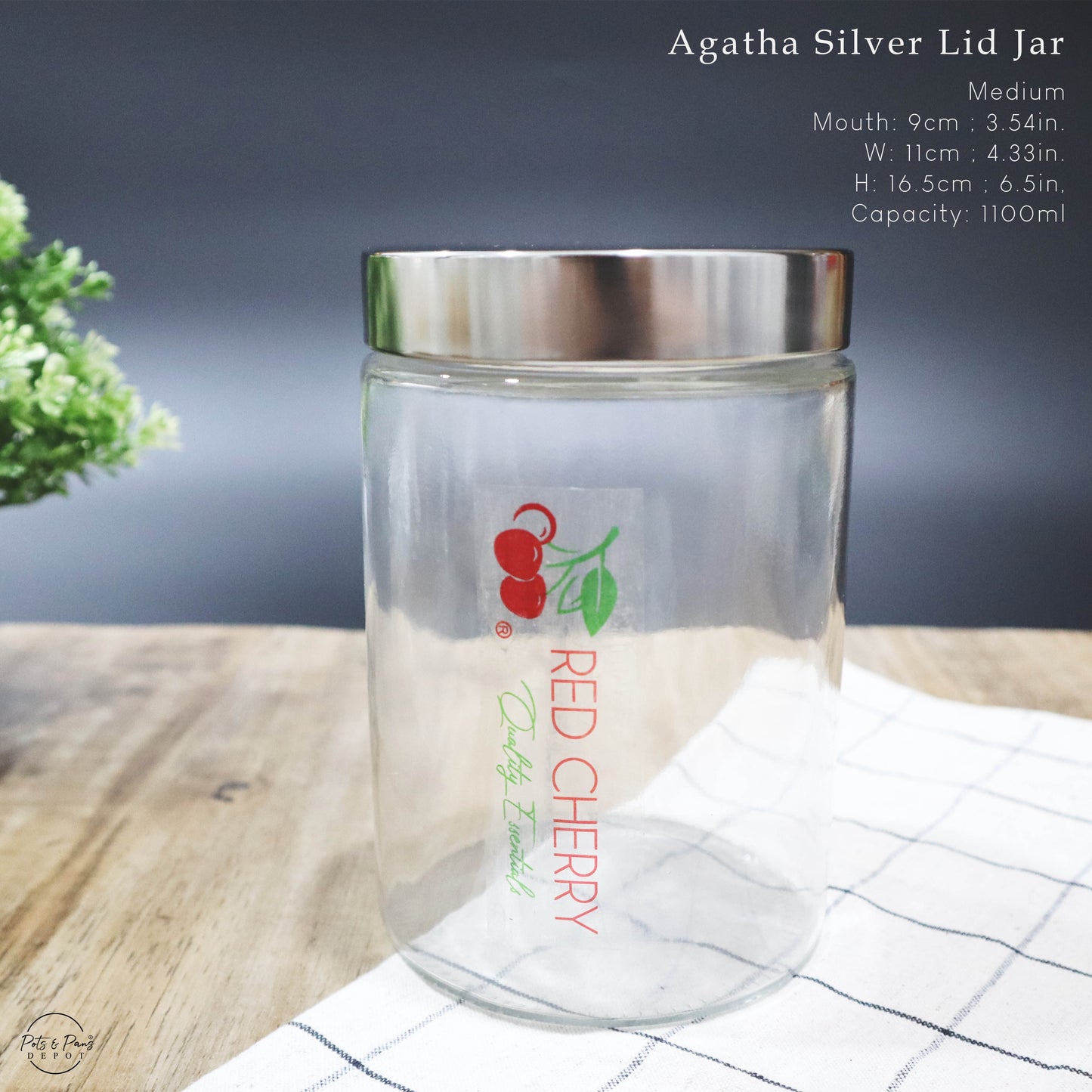 Agatha Silver Lid Jar