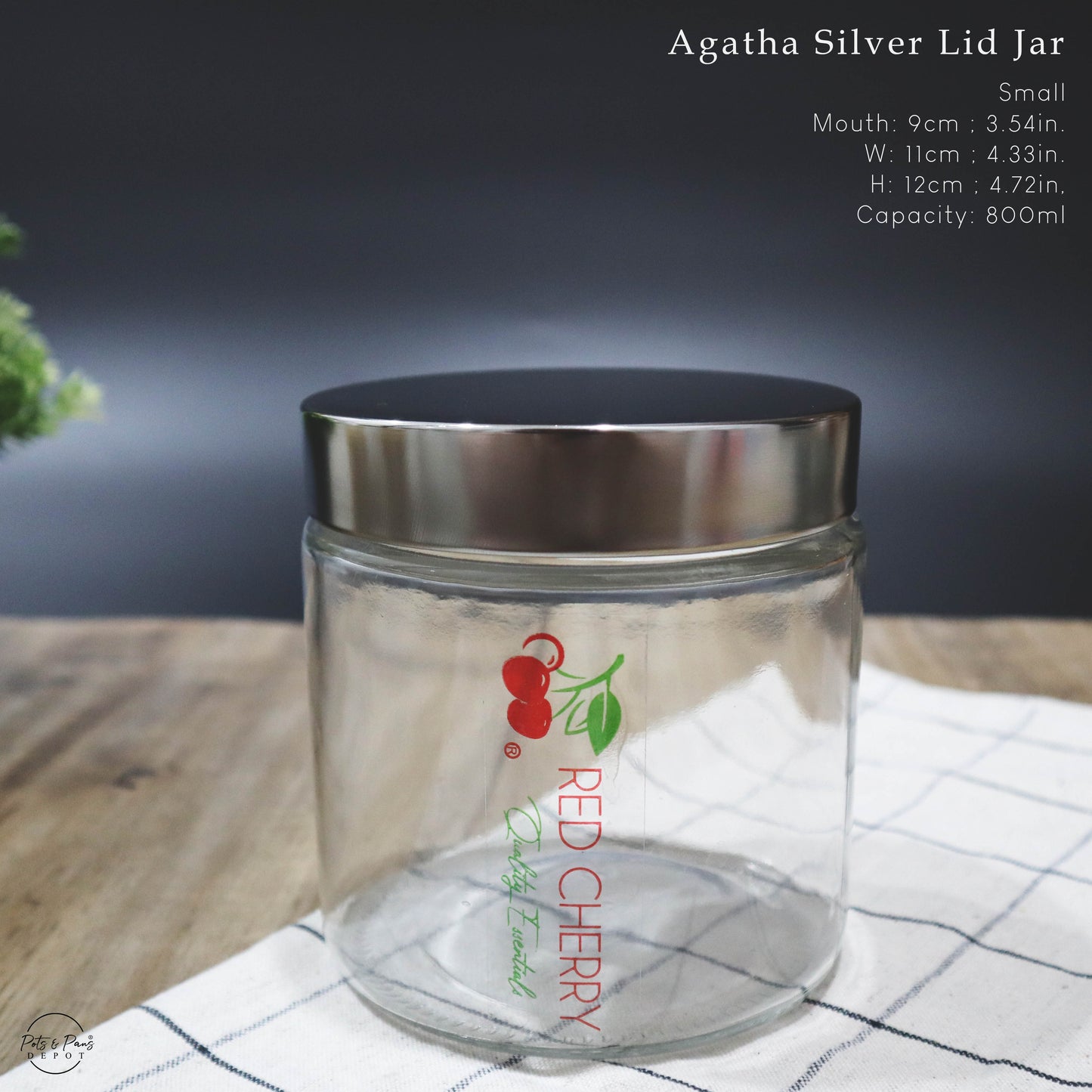 Agatha Silver Lid Jar