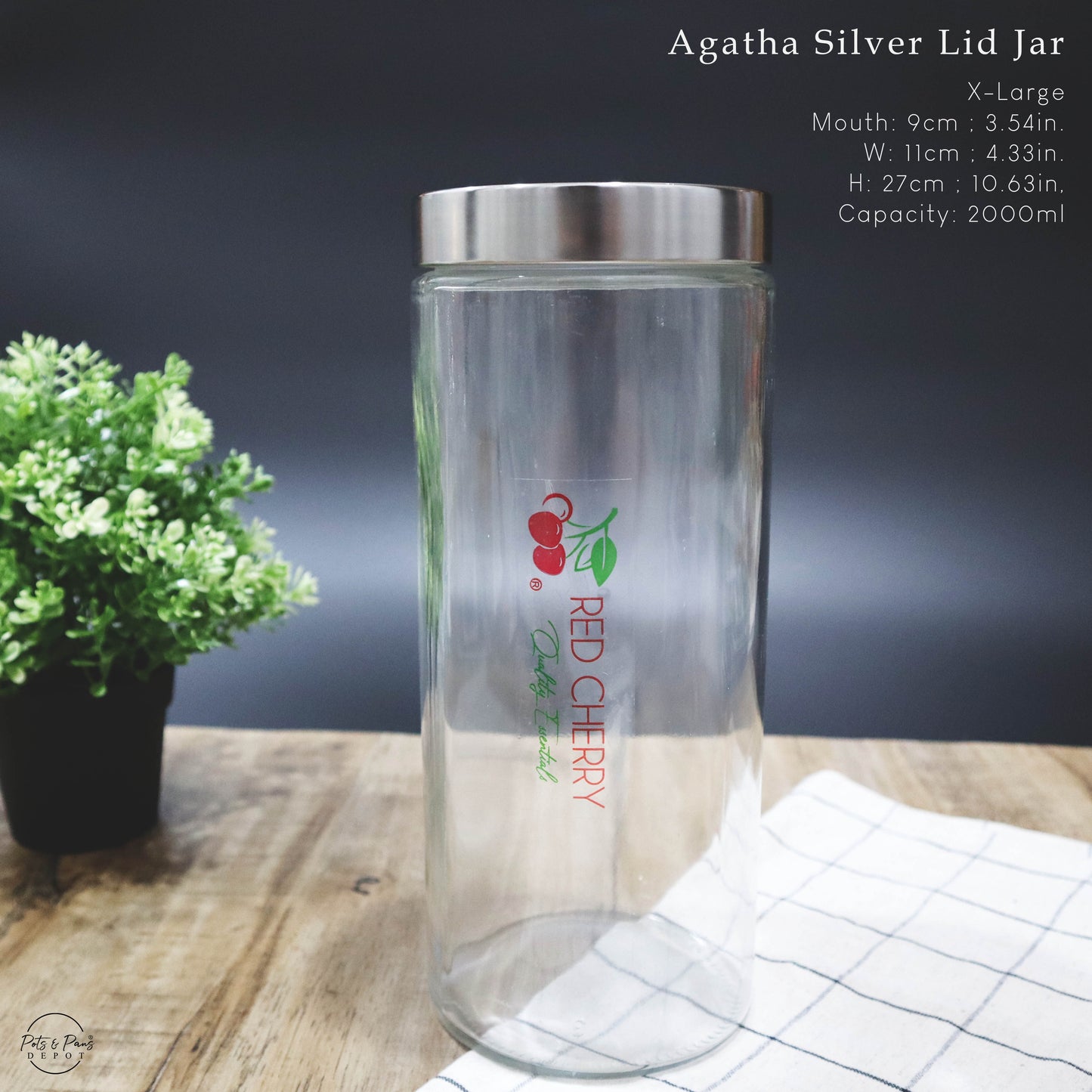 Agatha Silver Lid Jar