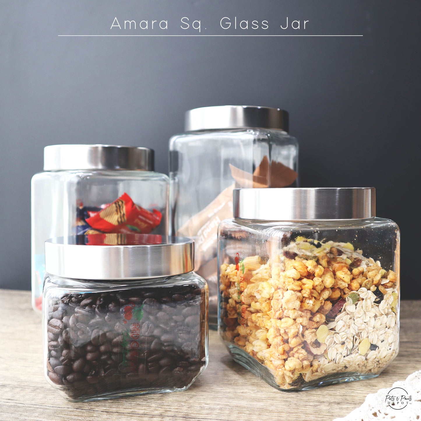 Amara Square Glass Jar