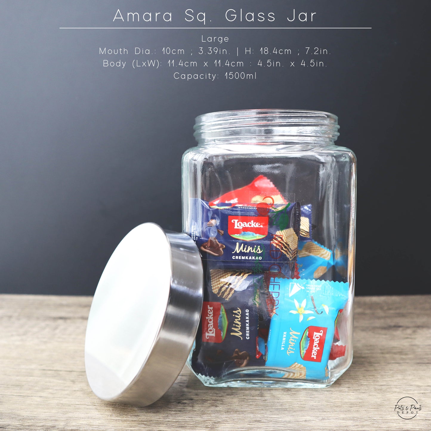Amara Square Glass Jar