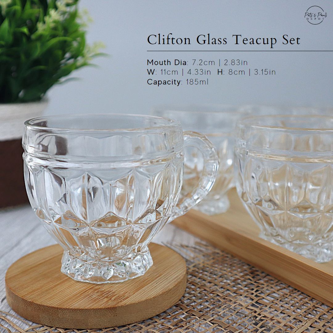 Elegant English Glass Teacup Set