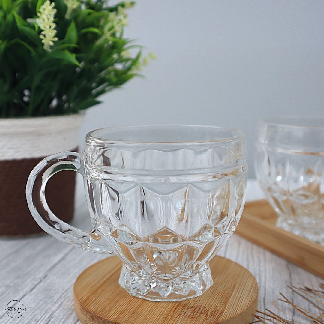 Elegant English Glass Teacup Set